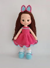 Macenta Fatoş Bebek Amigurumi Organik Oyuncak - 1