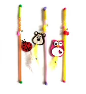 Plastik Saplı Kedi Oltası Renkli Model 42 cm - 1