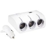 12V/24V ÇİFT USB'Lİ 3'LÜ OTO ÇAKMAK ÇOKLAYICI - 1