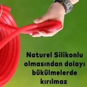 Bahçe Çeşme Su Hortumu İç Çap 1/2 Naturel Silikonlu Sulama Araç Yıkama Hortum 50 Metre - 2