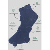 Erkek Bambu Patik Düz Desen Dikişsiz Çorap 3 Çift - 2