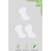 Erkek Bambu Patik Düz Desen Dikişsiz Çorap 3 Çift - 4