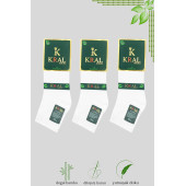 Erkek Bambu Patik Düz Desen Dikişsiz Çorap 3 Çift - 5