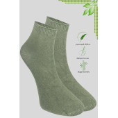 Erkek Bambu Patik Düz Desen Dikişsiz Çorap 3 Çift - 4