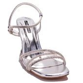 Dagoster DZA07-337052C Gümüş Taşlı Abiye Topuklu Kadın Ayakkabı - 1