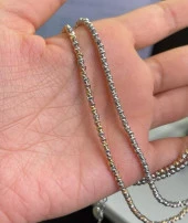 SilverPoint Üç Renk Tam Sıra Gümüş Dorika Kolye thumbnail 1