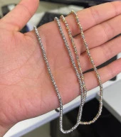 SilverPoint Üç Renk Tam Sıra Gümüş Dorika Kolye thumbnail 3