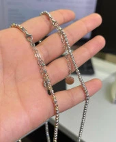 SilverPoint Üç Renk Tam Sıra Gümüş Dorika Kolye thumbnail 4