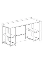 140x50 cm Metal Çalışma Bilgisayar Ofis Masası Kitaplıklı - 3