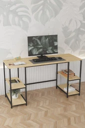 140x50 cm Metal Çalışma Bilgisayar Ofis Masası Kitaplıklı - 4