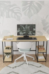140x50 cm Metal Çalışma Bilgisayar Ofis Masası Kitaplıklı - 5