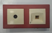 SCHNEİDER MERLİN GERİN SIVA ALTI İKİLİ TLF+TV BORDO KREM - 1