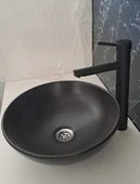KERASUS PLATİNUM SERİSİ - ÇANAK LAVABO BATARYASI - 15 cm GAGALI - MAT SİYAH thumbnail 3