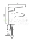 KERASUS PLATINUM SERİSİ - MİX LAVABO BATARYASI 40Ø - MAT SİYAH thumbnail 2
