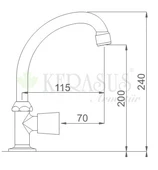 KERASUS CLASSIC PLUS SERİSİ - MERMER ÜSTÜ TEKLİ EVYE BATARYASI Ø18 thumbnail 2