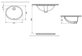 HİLTON OVAL LAVABO 37X47 TURASER - 3