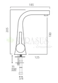 KERASUS YAKUT SERİSİ - MİX KUĞU LAVABO BATARYASI DÖKÜM BORULU 35Ø - 3