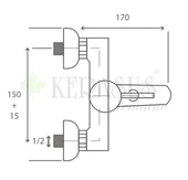 KERASUS RUBY SERİSİ - MİX BANYO BATARYASI 35Ø - 2