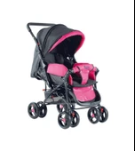 BH-603 13 BABYHOPE PUSET ( PEMBE - SİYAH ) BEBEK ARABASI - 1