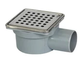 KROM YER SÜZGECİ KLAPELİ 10 x 10 cm Ø 50 PASLANMAZ ÇERÇEVE YANDAN ÇIKIŞ YER SİFONU ( BEYCO ) - 1