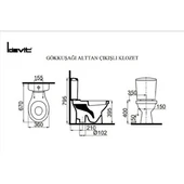 İDEVİT GÖKKUŞAĞI ALTTAN ÇIKIŞLI KLOZET + REZERVUAR - 2