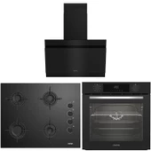 Altus ALA 332 B Fırın 159 DB Ocak 525 B Davlumbaz Siyah Ankastre Set - 1