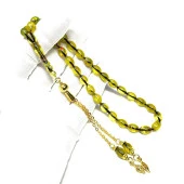 Beyzi Model Püsküllü İp Yolları Siyah 7-10mm Hareli Sıkma Kehribar Tesbih thumbnail 1