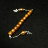 Fıçı Model 13-12mm Hareli Sıkma Kehribar Zaza Tesbih - 1