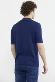 Polo Yaka Kısa Kol Triko Tişört - Lacivert thumbnail 5