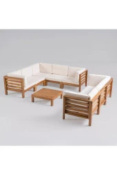 ODUNS Sandal Bahçe Balkon Teras Ahşap Köşe Koltuk Takımı - 1