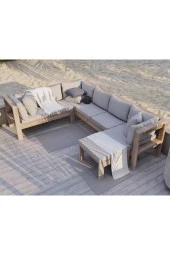 ODUNS Bambou Bahçe Balkon Teras Ahşap Köşe Koltuk Takımı - 1