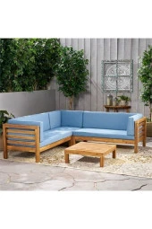 ODUNS Perlina Bahçe Balkon Teras Ahşap Köşe Koltuk Takımı - 2