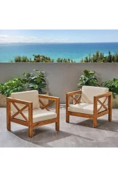 ODUNS Kayra Bahçe Balkon Teras Ahşap Tekli Koltuk (2 adet) - 2