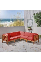 ODUNS Perlina Bahçe Balkon Teras Ahşap Köşe Koltuk Takımı - 2