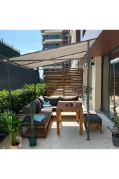 ODUNS Lavinya Bahçe Balkon Teras Ahşap Köşe Koltuk Takımı - 2