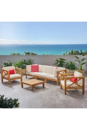 ODUNS Herakles 3+1+1 Bahçe Balkon Teras Ahşap Oturma Grubu - 1