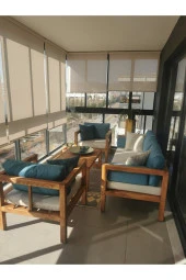 ODUNS Hera 3+1+1 Bahçe Balkon Teras Ahşap Oturma Grubu - 1