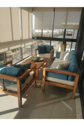 ODUNS Hera 3+1+1 Bahçe Balkon Teras Ahşap Oturma Grubu - 3