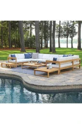 ODUNS Jasmine Bahçe Balkon Teras Ahşap U Model Köşe Koltuk Takımı - 1