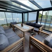 ODUNS Homelos 3+3+1+1 Bahçe Balkon Teras Ahşap Oturma Grubu - 5