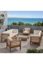 ODUNS Homelos 3+3+1+1 Bahçe Balkon Teras Ahşap Oturma Grubu - 2