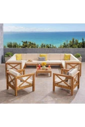 ODUNS Kayra Bahçe Balkon Teras Ahşap U Model Köşe Koltuk Takımı - 1