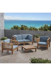 ODUNS Vista 2+1+1 Bahçe Balkon Teras Ahşap Oturma Grubu (Mavi) - 1