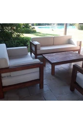 ODUNS Bella 3+2+1 Bahçe Balkon Teras Ahşap Oturma Grubu (Fırça Boyama) - 3