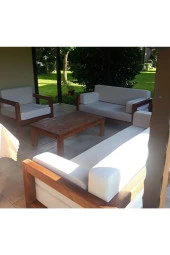 ODUNS Bella 3+2+1 Bahçe Balkon Teras Ahşap Oturma Grubu (Fırça Boyama) - 5