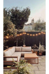 ODUNS Anika Bahçe Balkon Teras Ahşap Köşe Takımı - 3