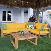 ODUNS Anika Bahçe Balkon Teras Ahşap Köşe Takımı - 4