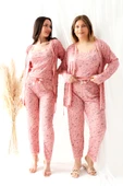 Sabahlıklı Dantel Detaylı Büyük Beden Pegasus Kadın Pijama Takımı-Çeyizlik Takım - 8