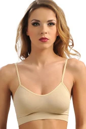 Kadın Dikişsiz Balensiz Desteksiz Dolgusuz Günlük Klasik Spor Sütyeni thumbnail 3