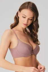 Kadın Balenli Desteksiz Lila Dolgusuz Kol Altı Genişletilmiş Sırtı Yapıştırma Günlük T-Shirt Sütyeni - 2